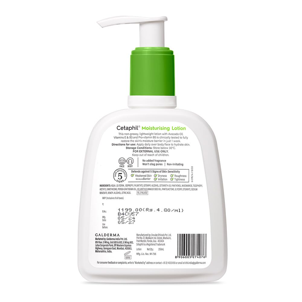 Cetaphil Moisturising Lotion For Face & Body, Normal To Dry Skin, 500 ML - 2
