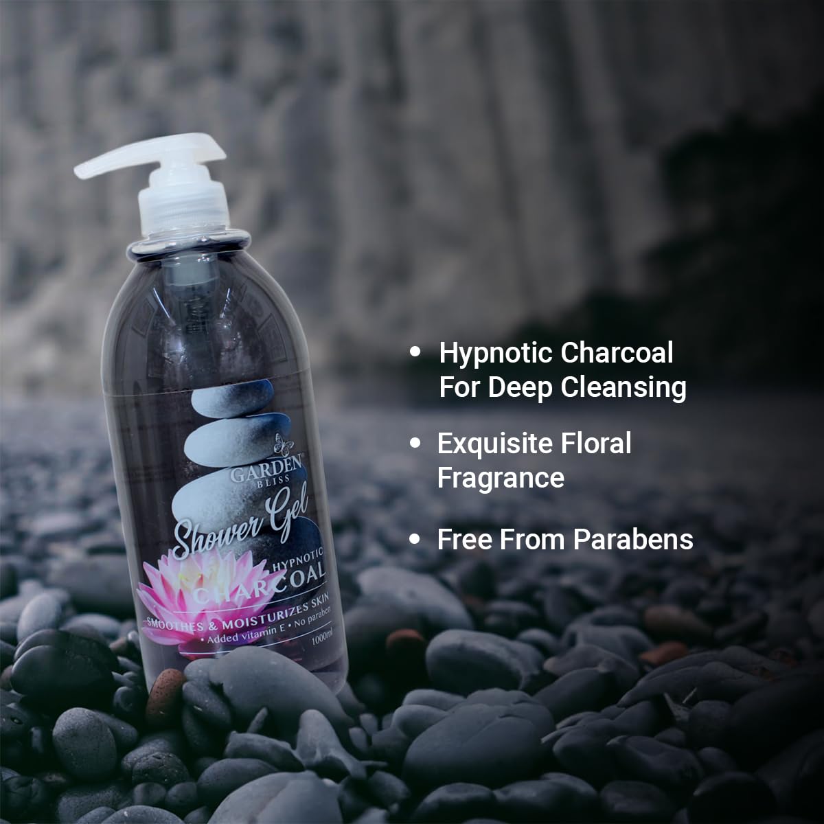 Garden Bliss Hypnotic Charcoal Body Wash - Moisturizing Cleanser with Vitamin E (500 ml) - 3