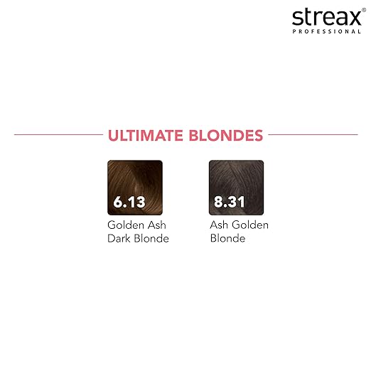 Streax Professional Argan Secrets Permanent Hair Colourant Cream - Golden Ash Dark Blonde 6.13 (Enriched with Argan Oil) For All hair types, 60 gm - 7