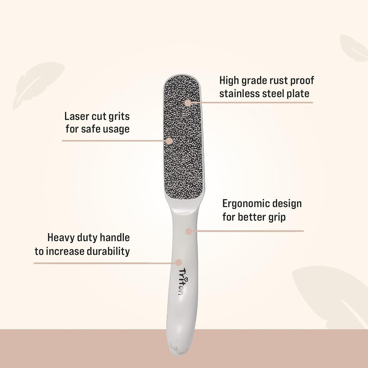 TRITON Professional Laser Cut Nickel Plate Foot Scraper for Smooth Feet - 3