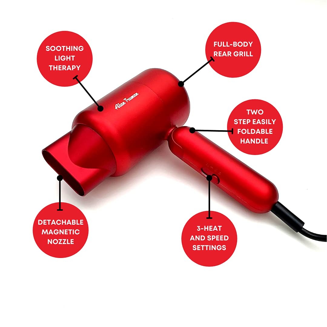 Alan Truman MO - 1300 Watts DC Motor Hair Dryer - Red - 3
