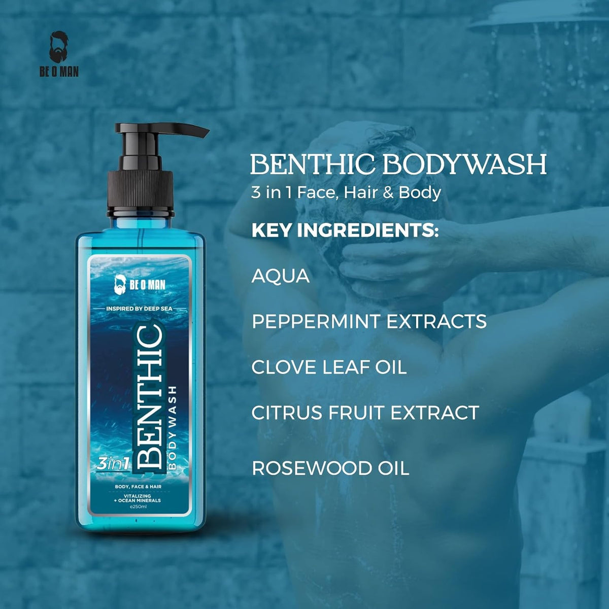 Be O Man Benthic Vitalizing Body Wash – 250ml - 4