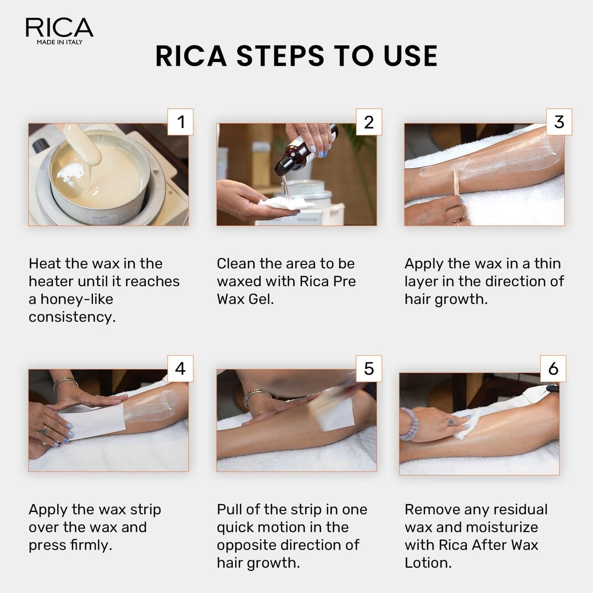 Rica White Chocolate Liposoluble Wax for Dry Skin with Glyceryl Rosinate, Natural Beeswax and Zinc Oxide (800g) - 5
