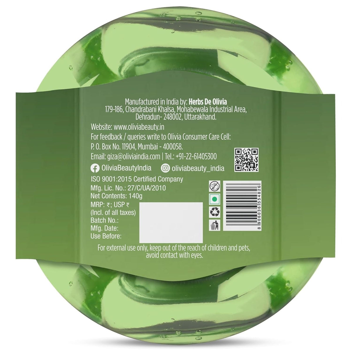 Olivia Moisture Rich Aloe Vera Gel with Aloe Vera Extracts | For Healthy & Smooth Skin | 140g - 3