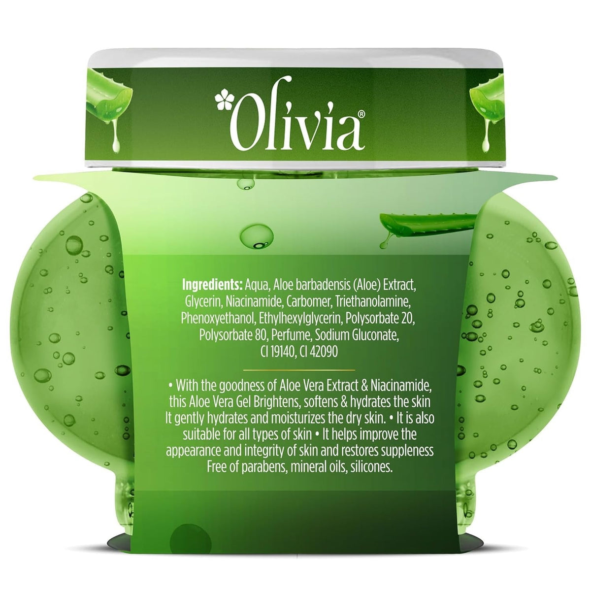 Olivia Moisture Rich Aloe Vera Gel with Aloe Vera Extracts | For Healthy & Smooth Skin | 140g - 4