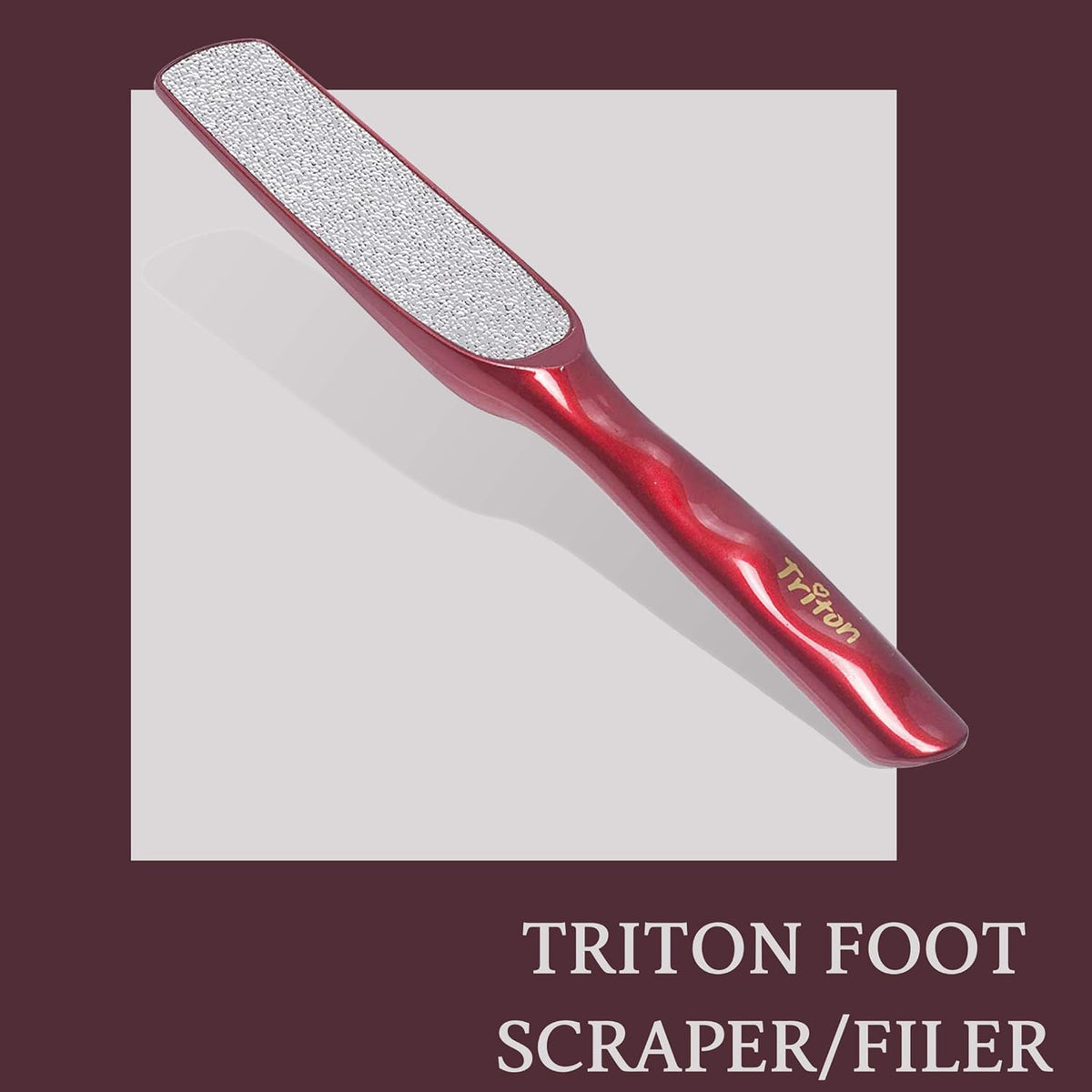 TRITON Professional Dual-Sided Foot Scraper & Callus Remover - Deep Red - 4