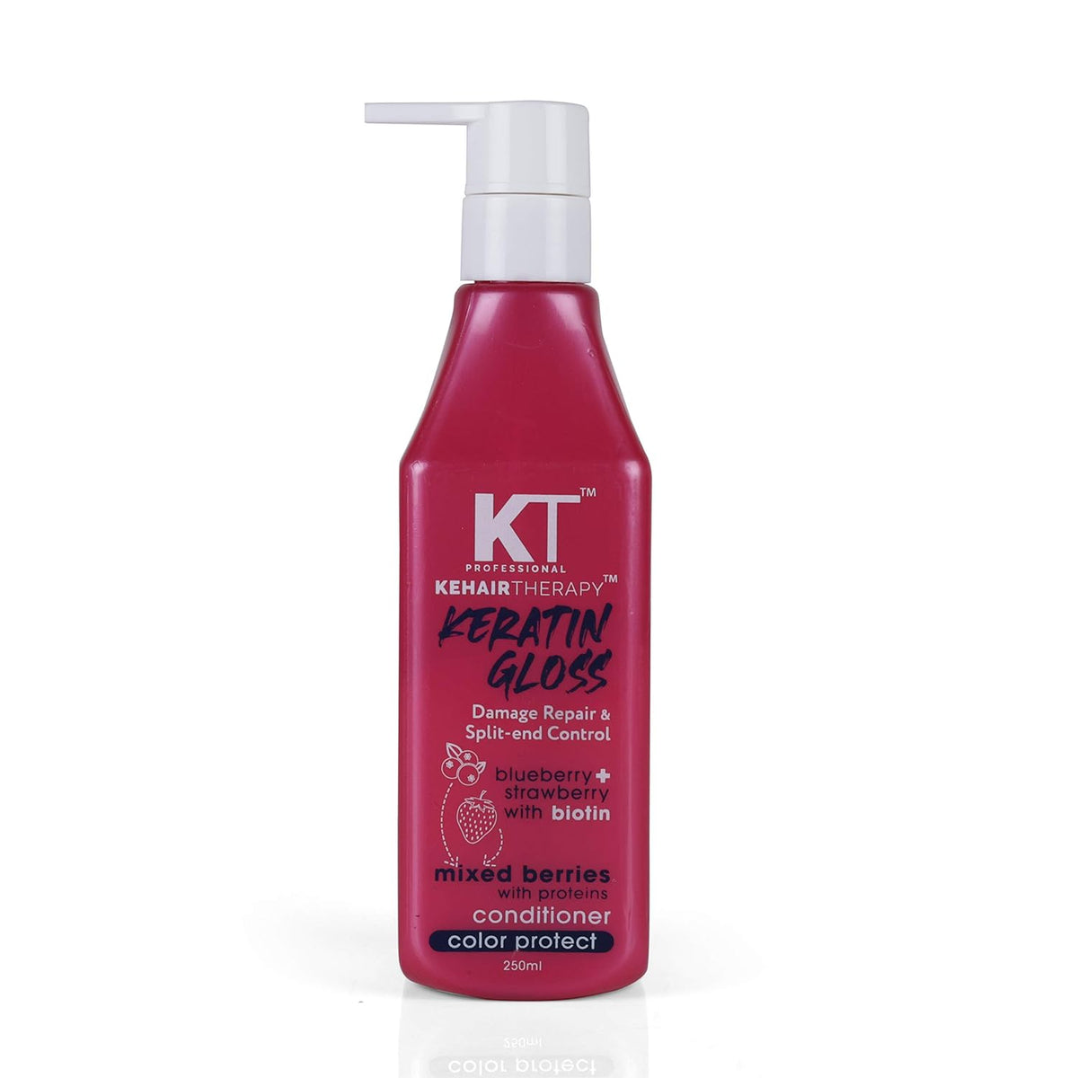 KEHAIRTHERAPY KT Professional Keratin Gloss Damage Repair & Split End Control Conditioner |Sulfate Free|Paraben Free 250ml (Protect Hair Color) - 1