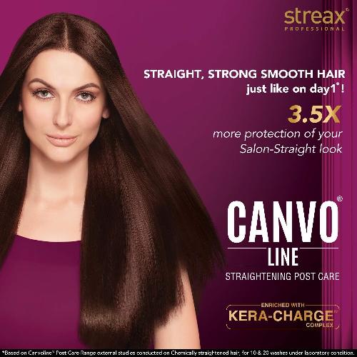 Streax Professional Canvoline Shampoo 300ml, (For Straightening Hair) - 4