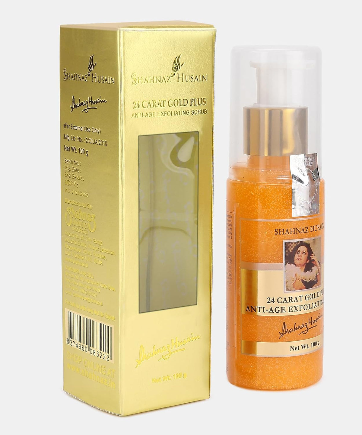 Shahnaz Husain 24 Carat Gold Anti Age Exfoliating Scrub, 100g, Golden - 4