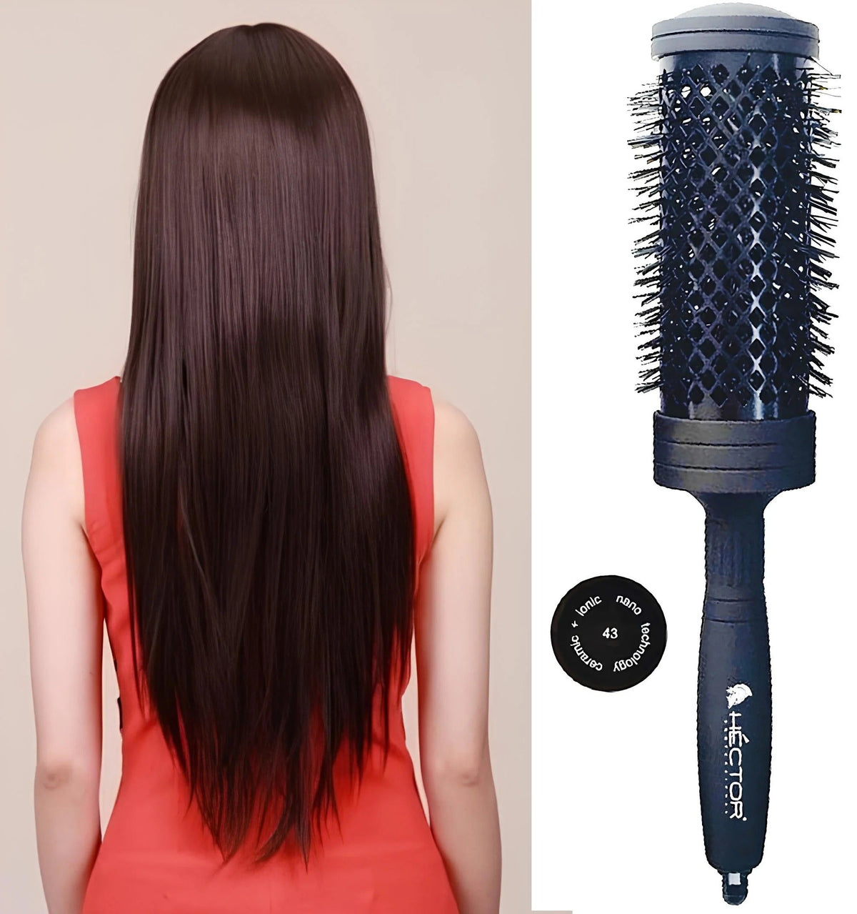 Hector Round Brush PRO L-43mm | Professional Styling Tool for Salon-Quality Hair - 3