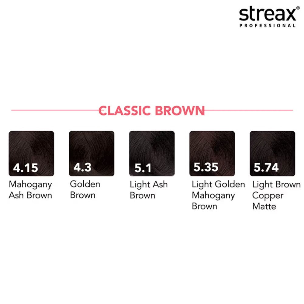Streax Professional Argan Secrets Hair Colourant Cream - Mahogany Ash Brown 4.15 (60gm) - 5