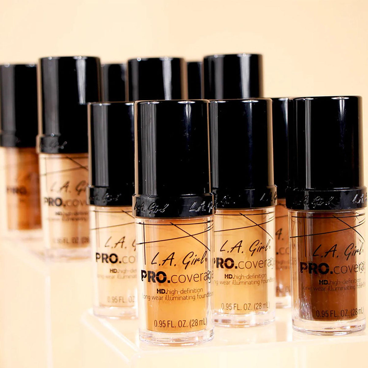 L.A. Girl PRO Coverage HD Foundation (Soft Honey, Beige, Nude Beige, Natural, Porcelain, Fair) - 6
