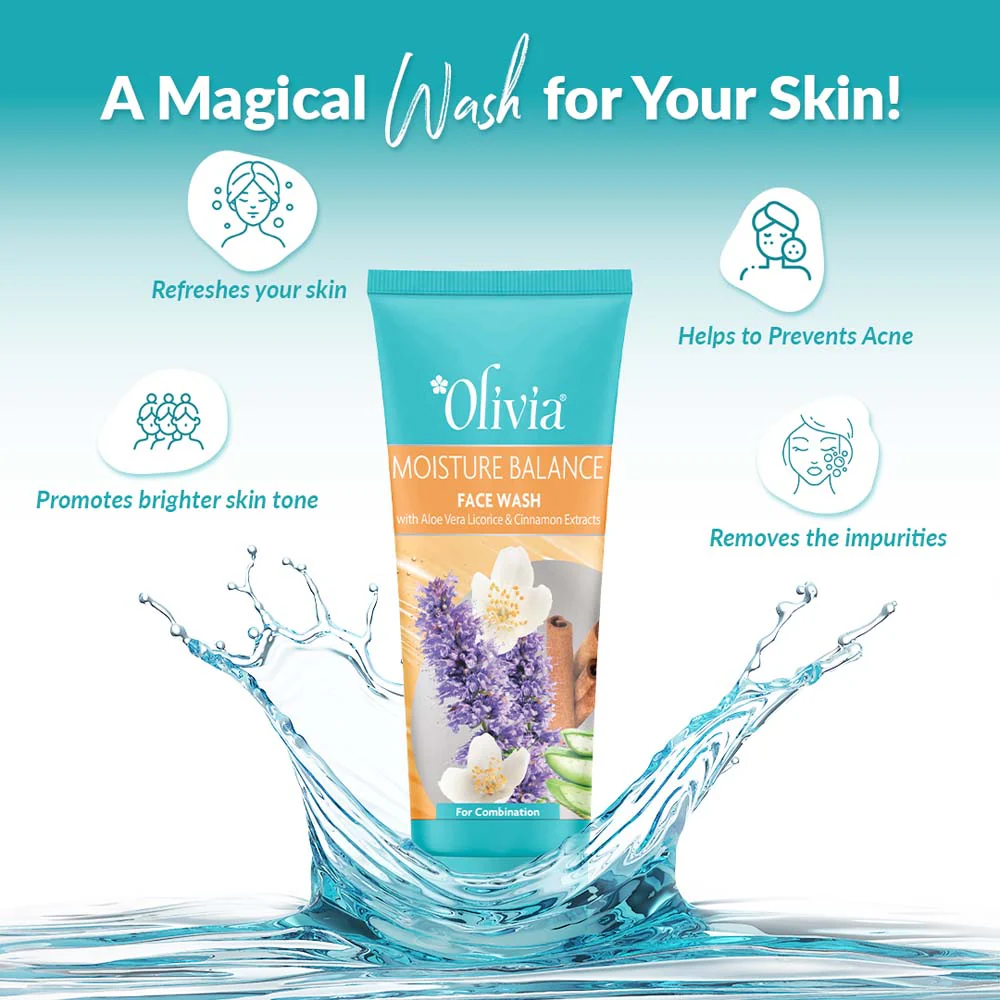 Olivia Moisture Balance Face Wash with Aloe Vera Licorice and Cinnamon Extracts - 5