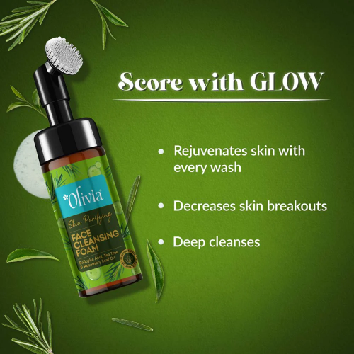 Olivia Skin Purifying Face Cleansing Foam with Salisylic Acid, Tea Tree, & Rosemarry Leaf Oil - 4