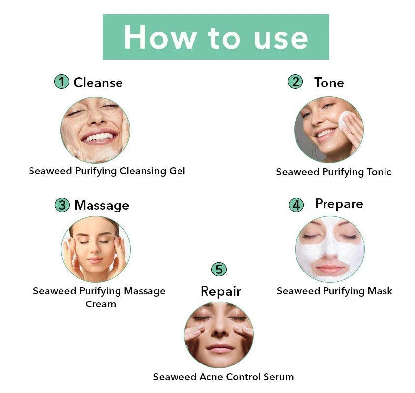 O3+ Seaweed Facial Kit For Blemish & Spots, Brightening Skin (100g+15ml) - 5