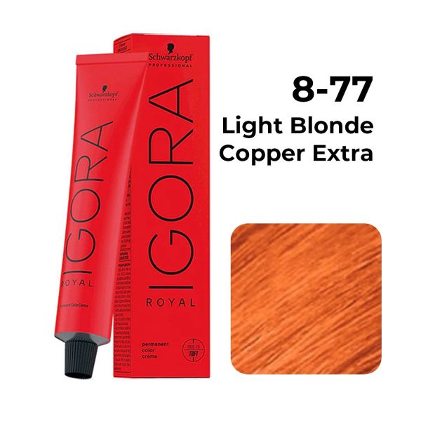 Schwarzkopf Professional Igora Royal Permanent Color Creme (8-77 Light Blonde Copper Extra) - 1