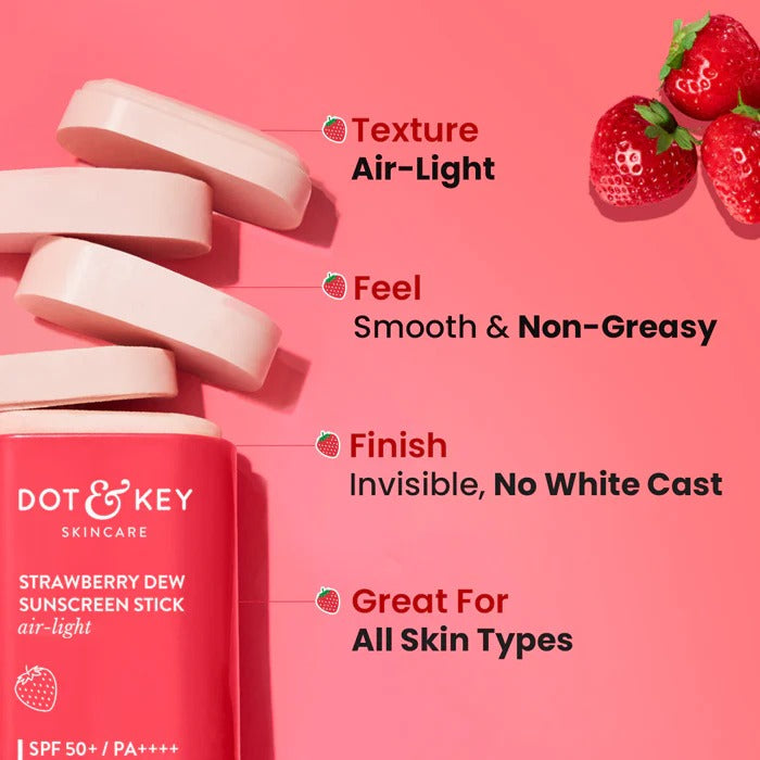 Dot & Key Strawberry Dew Sunscreen Stick SPF 50+ PA++++ - 6