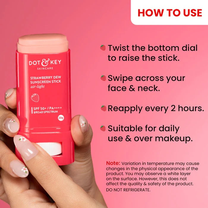 Dot & Key Strawberry Dew Sunscreen Stick SPF 50+ PA++++ - 3