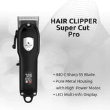 Hector HT-11 Super Cut Pro Hair Clipper with LED Display Trimmer | 200 Min Runtime | 8 Length Settings (Black) - 3