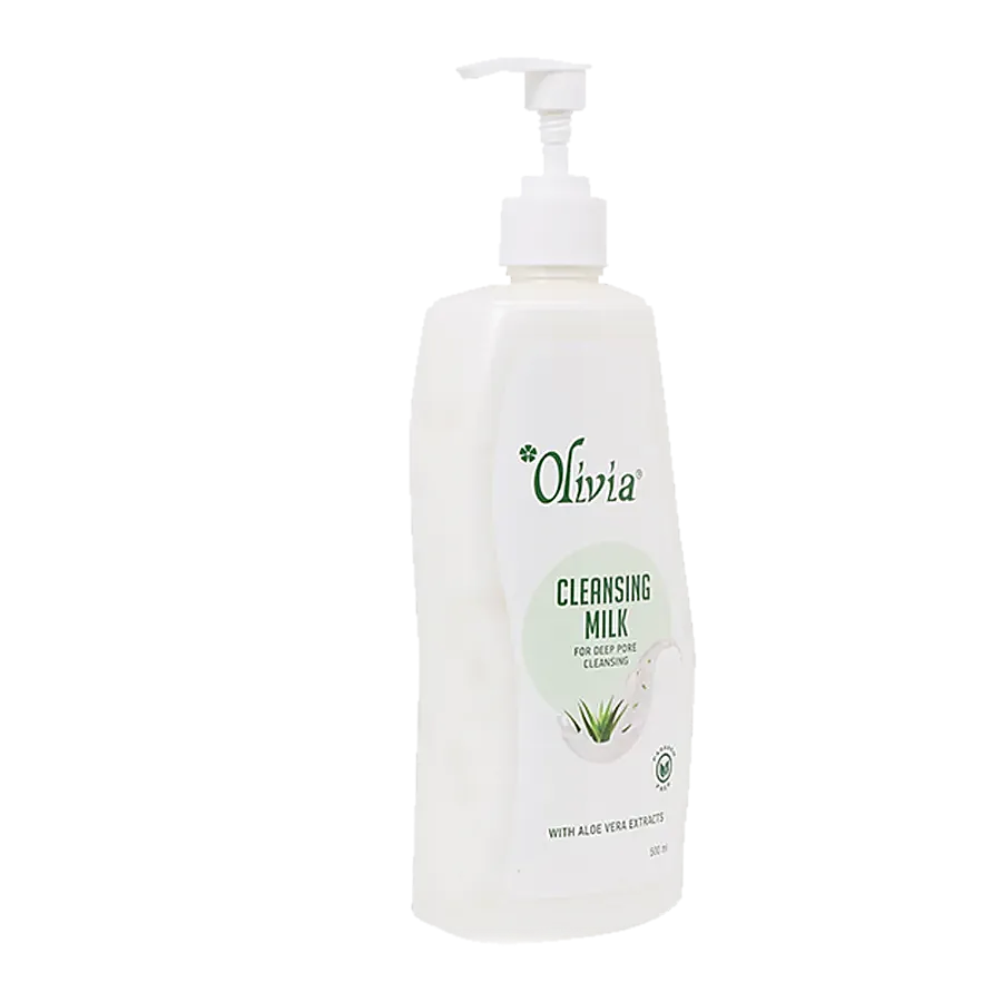 Olivia Natural Skin Care Aloevera Cleansing Milk - Premium Refreshing Leaves, 500 ml - 3