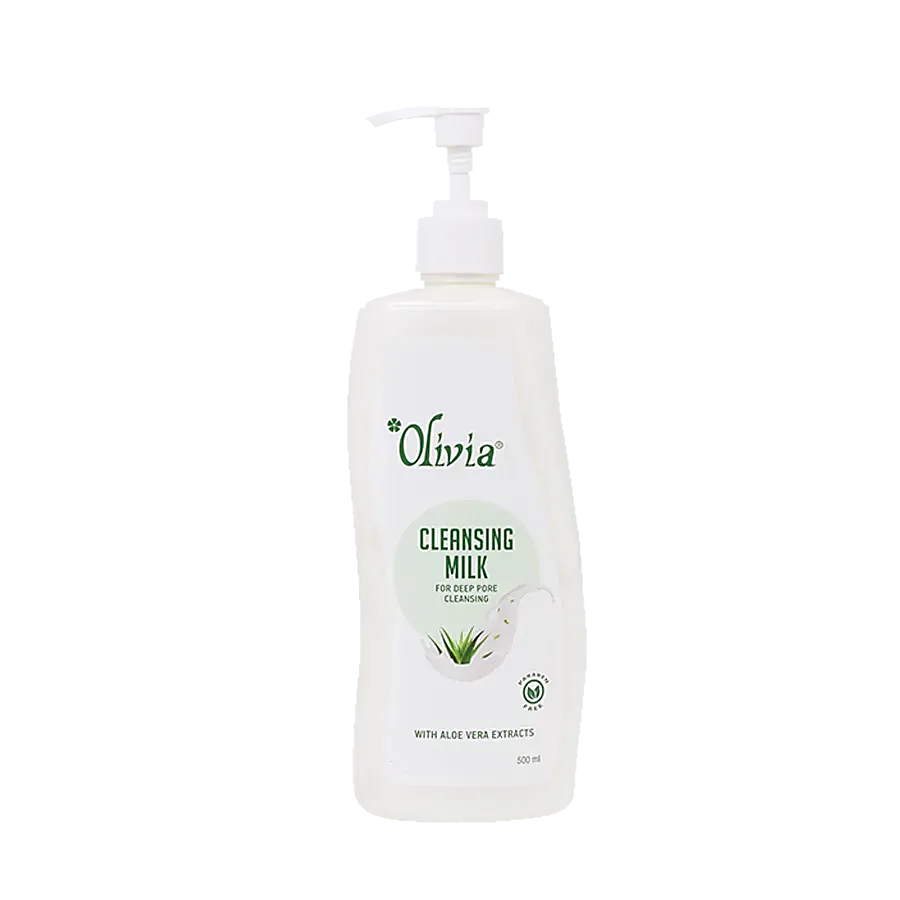 Olivia Natural Skin Care Aloevera Cleansing Milk - Premium Refreshing Leaves, 500 ml - 1
