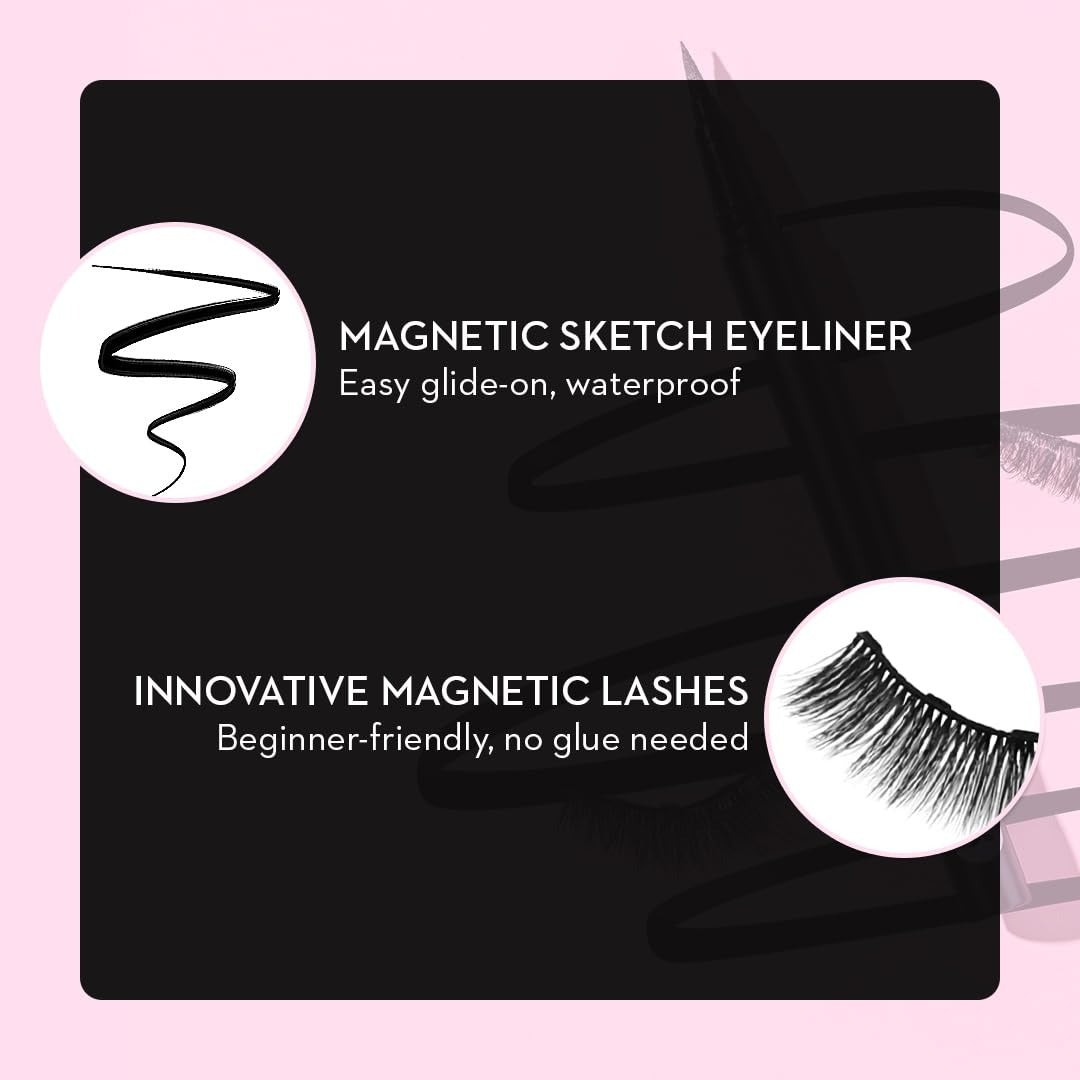 SUGAR Cosmetics Maximeyes Drama Magnetic Eyelashes & Eyeliner Powder - 01 Genuine - 8