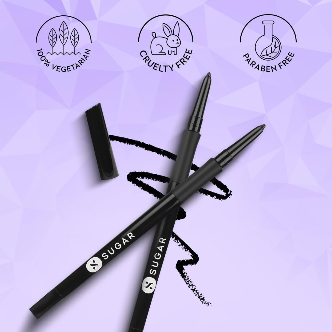 SUGAR Cosmetics - Twist And Shout - Fadeproof Kajal Gel- 01 Black Velvet (Black Kajal) - 3