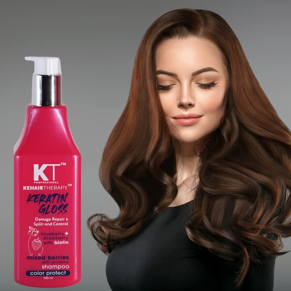 KT Professional Keratin Gloss Damage Repair & Split End Control Shampoo 1L - 3