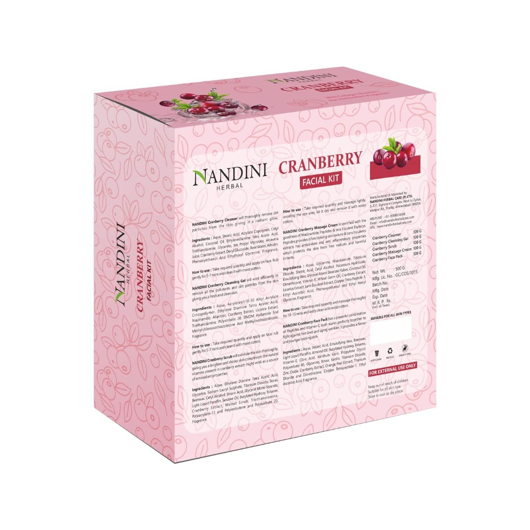 Nandini Herbal Cranberry Facial Kit, For Skin Brightening and Tightening. 250 gm - 3