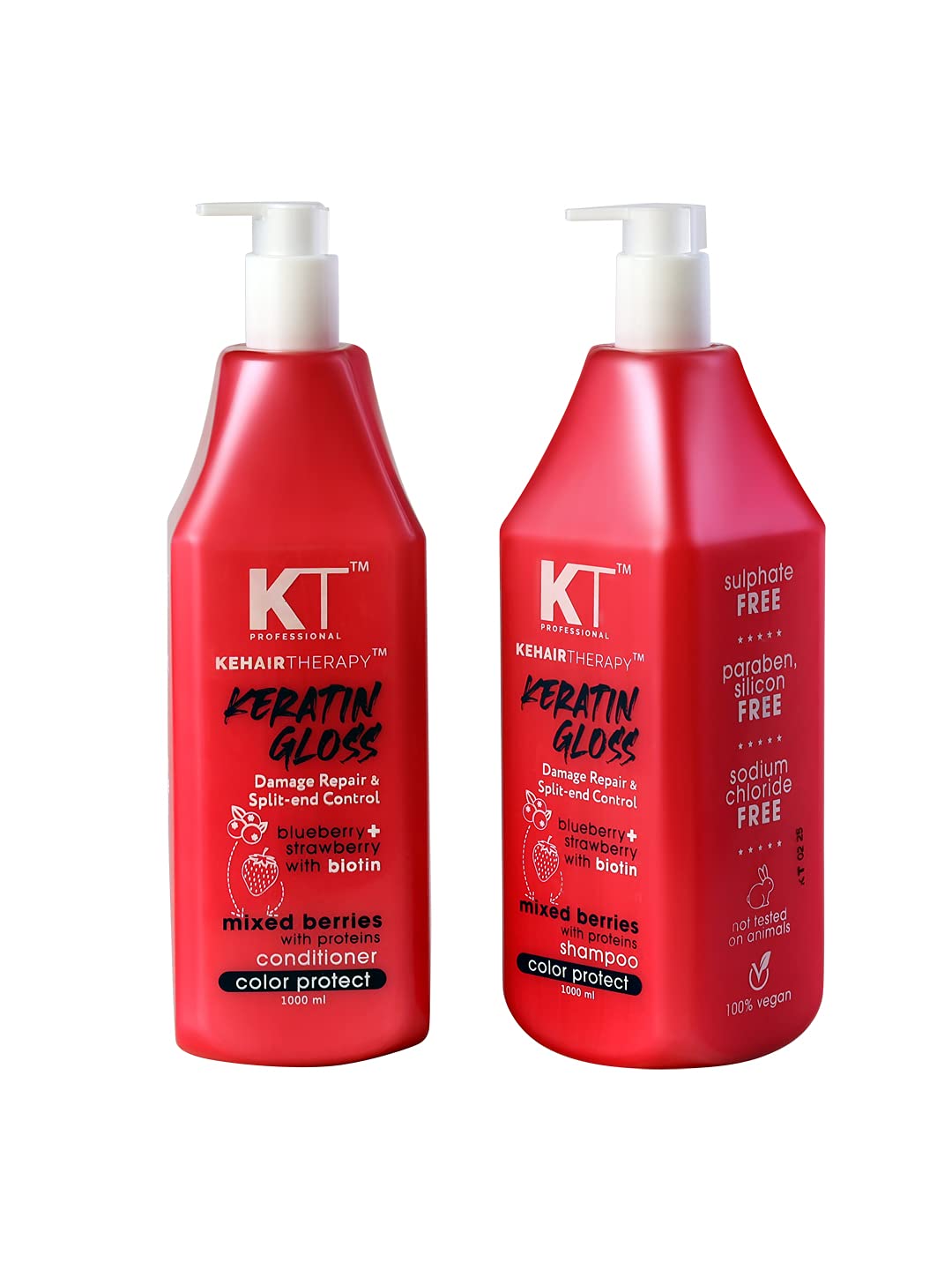 KEHAIRTHERAPY KT Professional Keratin Protein Gloss Damage Repair & Split End Control Conditioner 1000ml - 6
