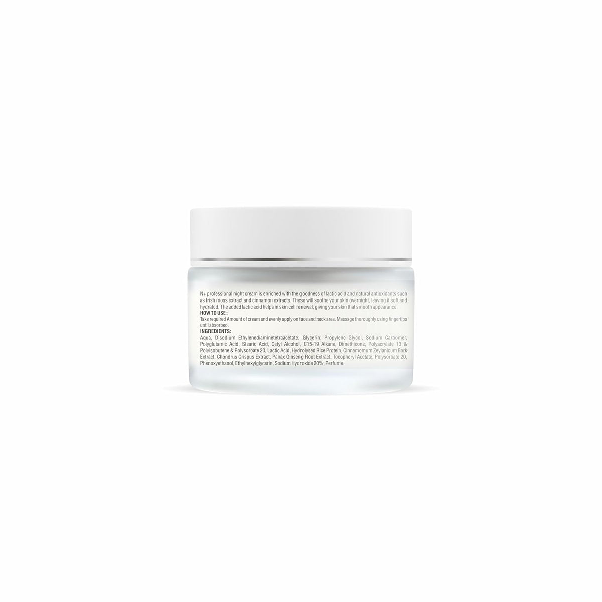 N Plus Professional Night Cream with Lactic Acid and Irish Moss Extract - 3