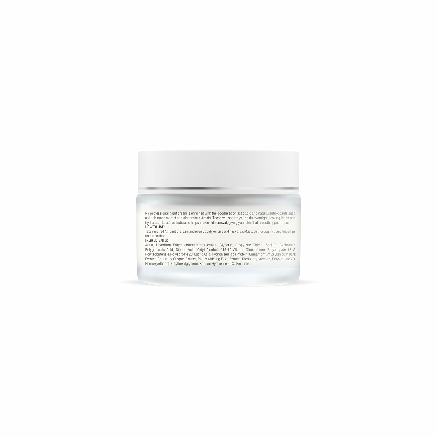 N Plus Professional Night Cream with Lactic Acid and Irish Moss Extract - 3