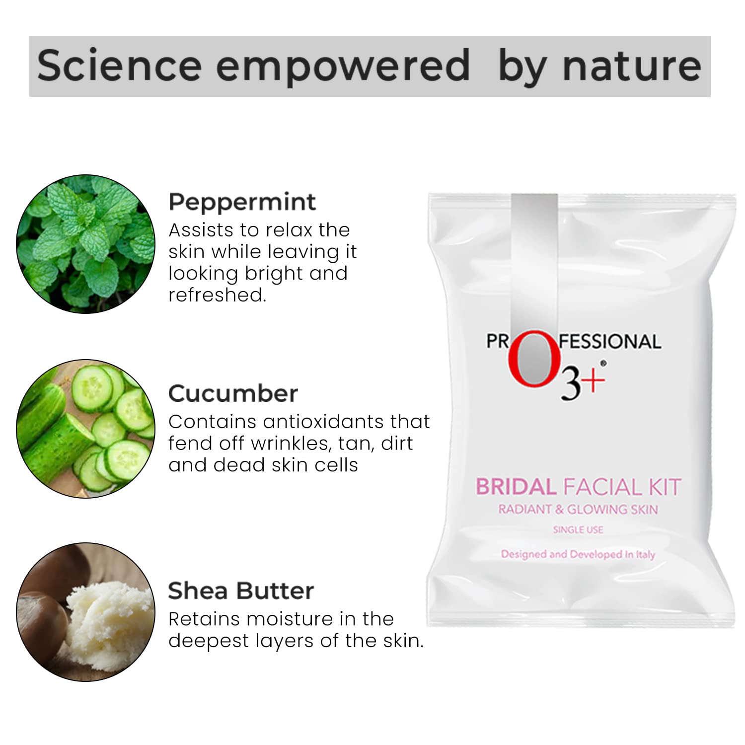 O3+ Bridal Facial Kit for Radiant & Glowing Skin - Suitable for All Skin Types (60g+69ml, Single Use) - 5