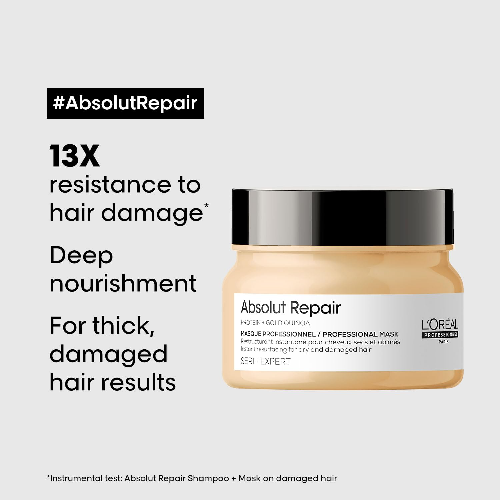 L'Oreal Professionnel Serie Expert Absolut Repair Hair Mask with Protein and Gold Quinoa (250gm) - 3