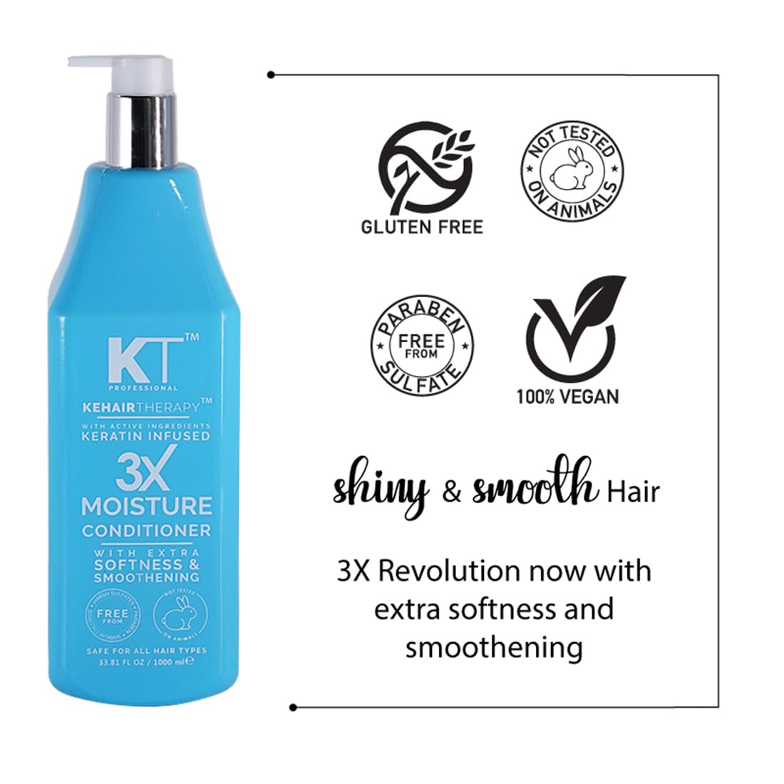KEHAIRTHERAPY KT Professional 3X Moisture Conditioner (1000 ML) - 5