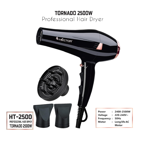 Hector Professional 2500 Watt Tornado Hair Dryer Black - 3