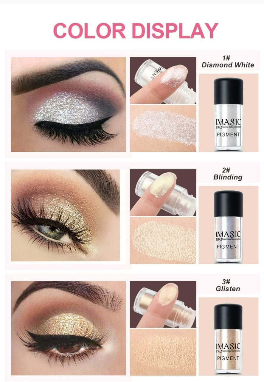 COSLUXE IMAGIC Professional Glitter Eyeshadow Metallic Loose Powder Pigment (P2-P9) - 5