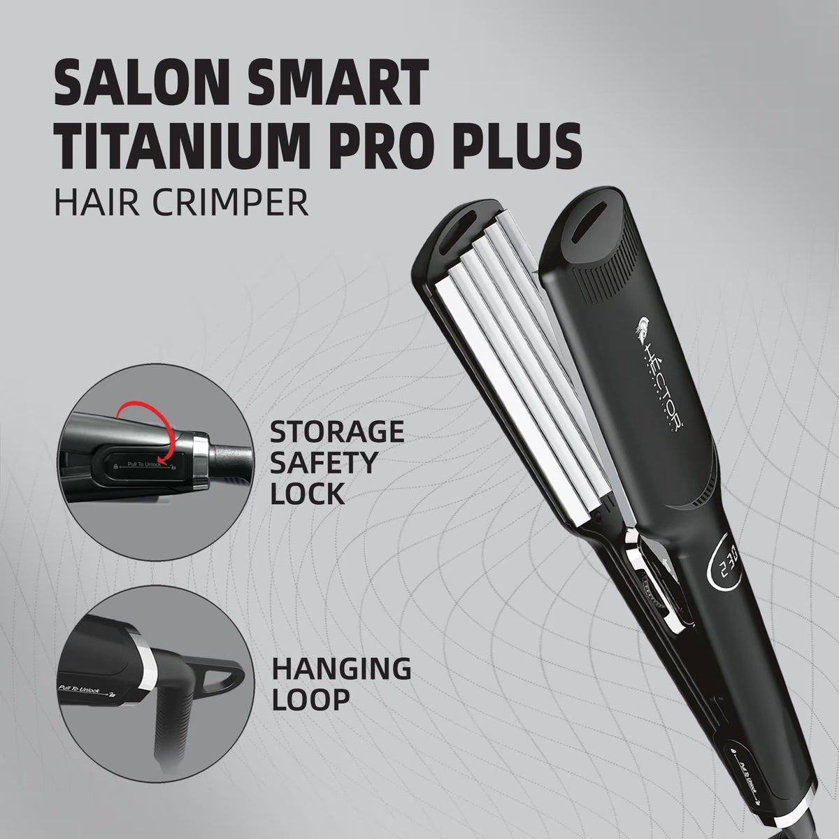 Hector Professional Titanium Pro Plus Hair Crimper – 240g - 6