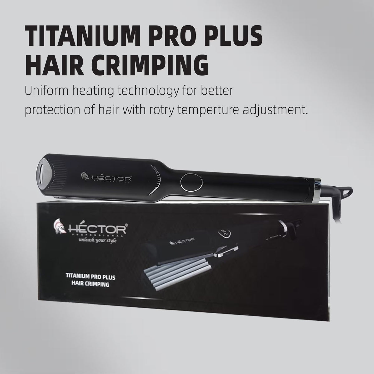 Hector Professional Titanium Pro Plus Hair Crimper – 240g - 8