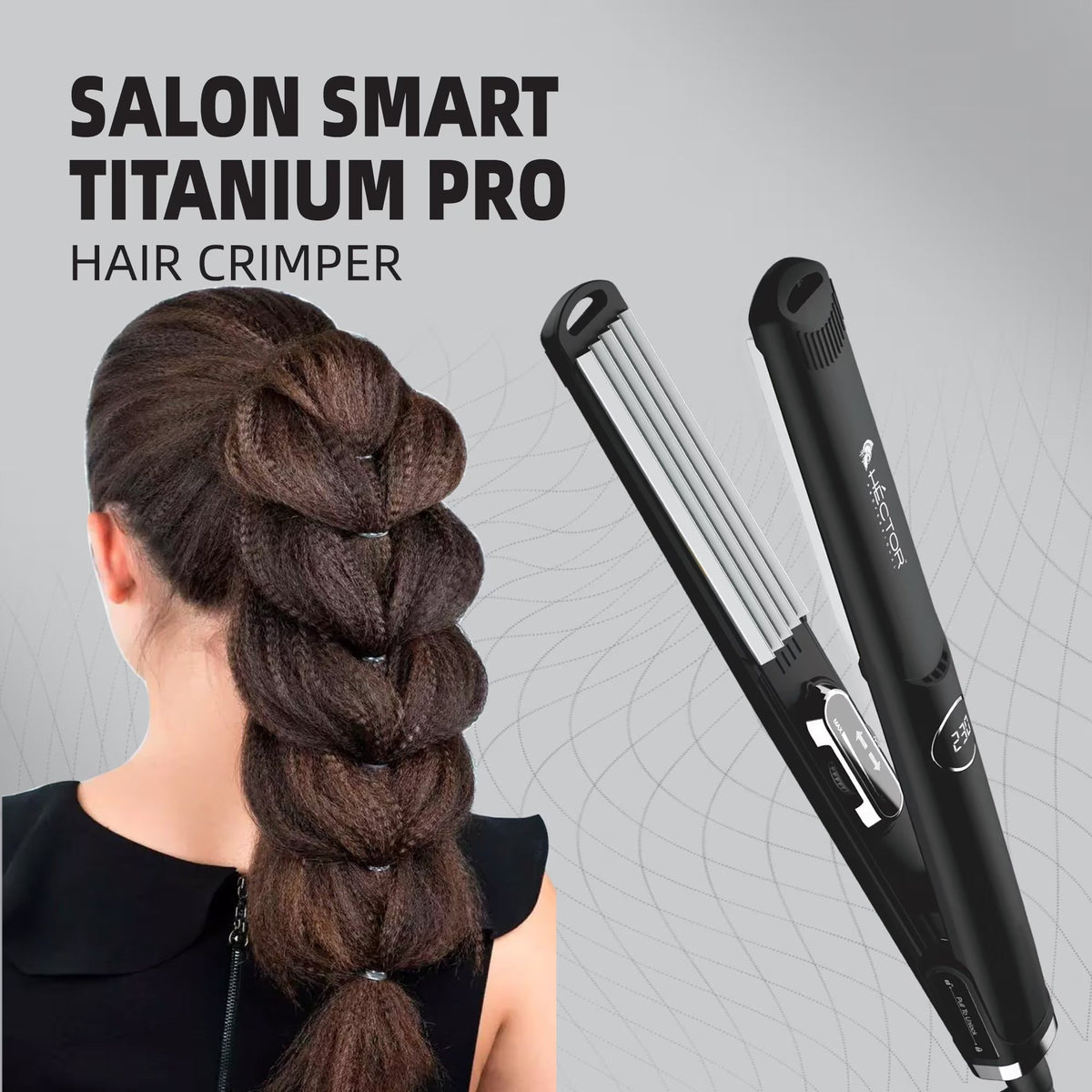 Hector Professional Titanium Pro Hair Crimper – 220g - 4