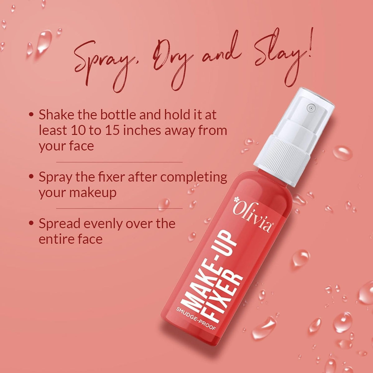 Olivia Smudgeproof Makeup Fixer | Long-Lasting Spray | 50ml - 3