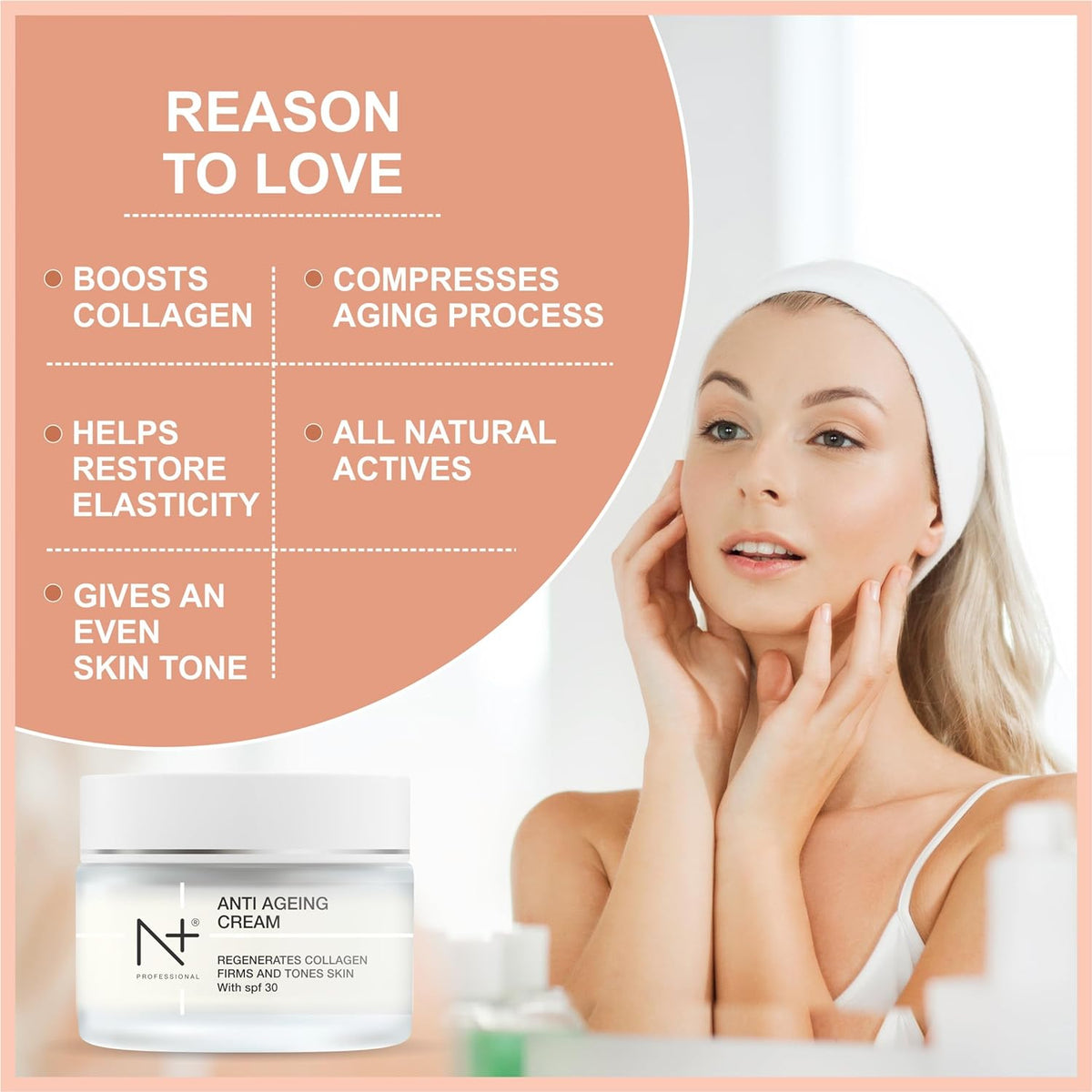 N Plus Professional Anti Ageing Cream, Regenerates Collagen, Firm & Tones Skin with SPF 30 - 7