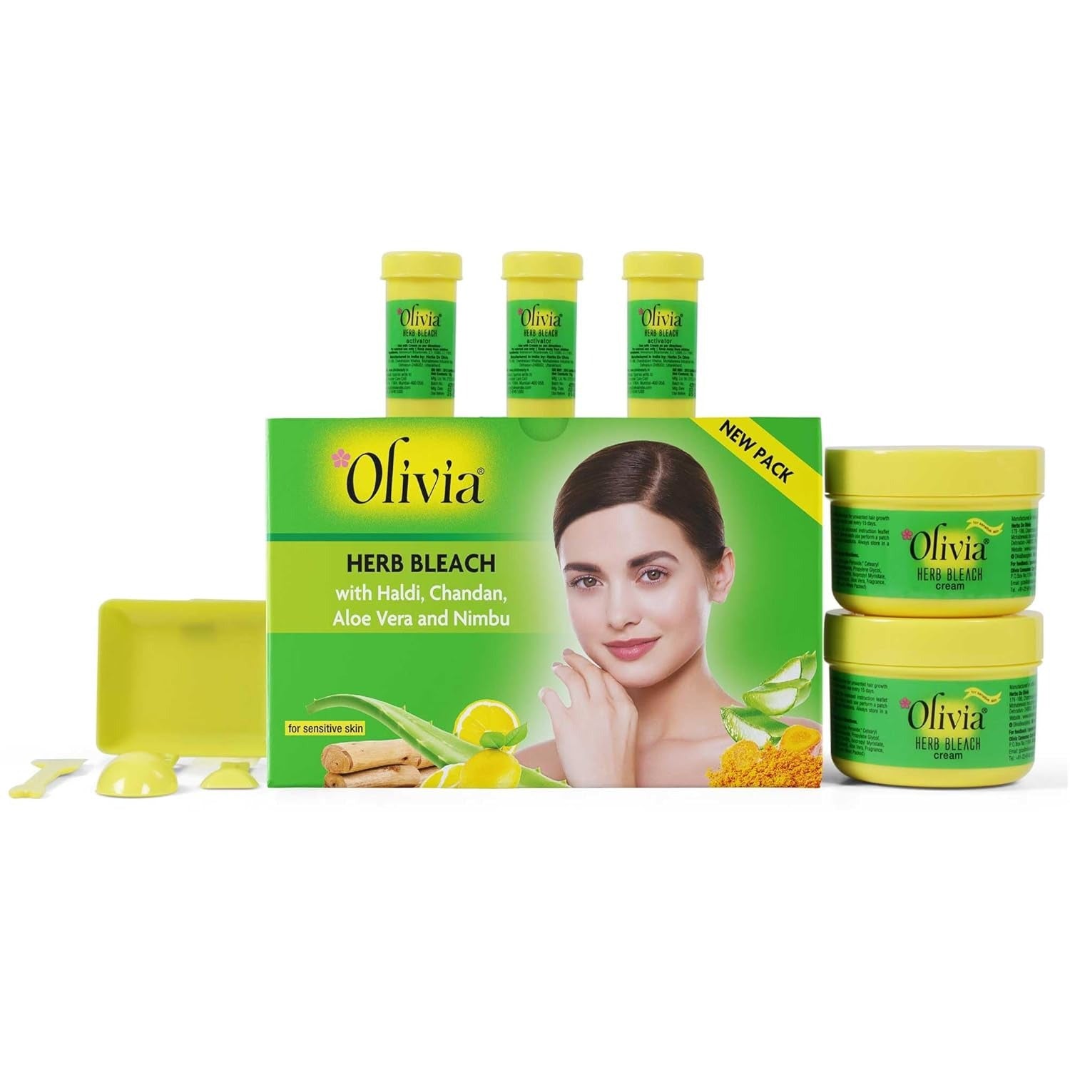 Olivia Professional Herb Bleach for Sensitive Skin | With Haldi, Chandan, Aloe Vera & Nimbu | 270g - 4