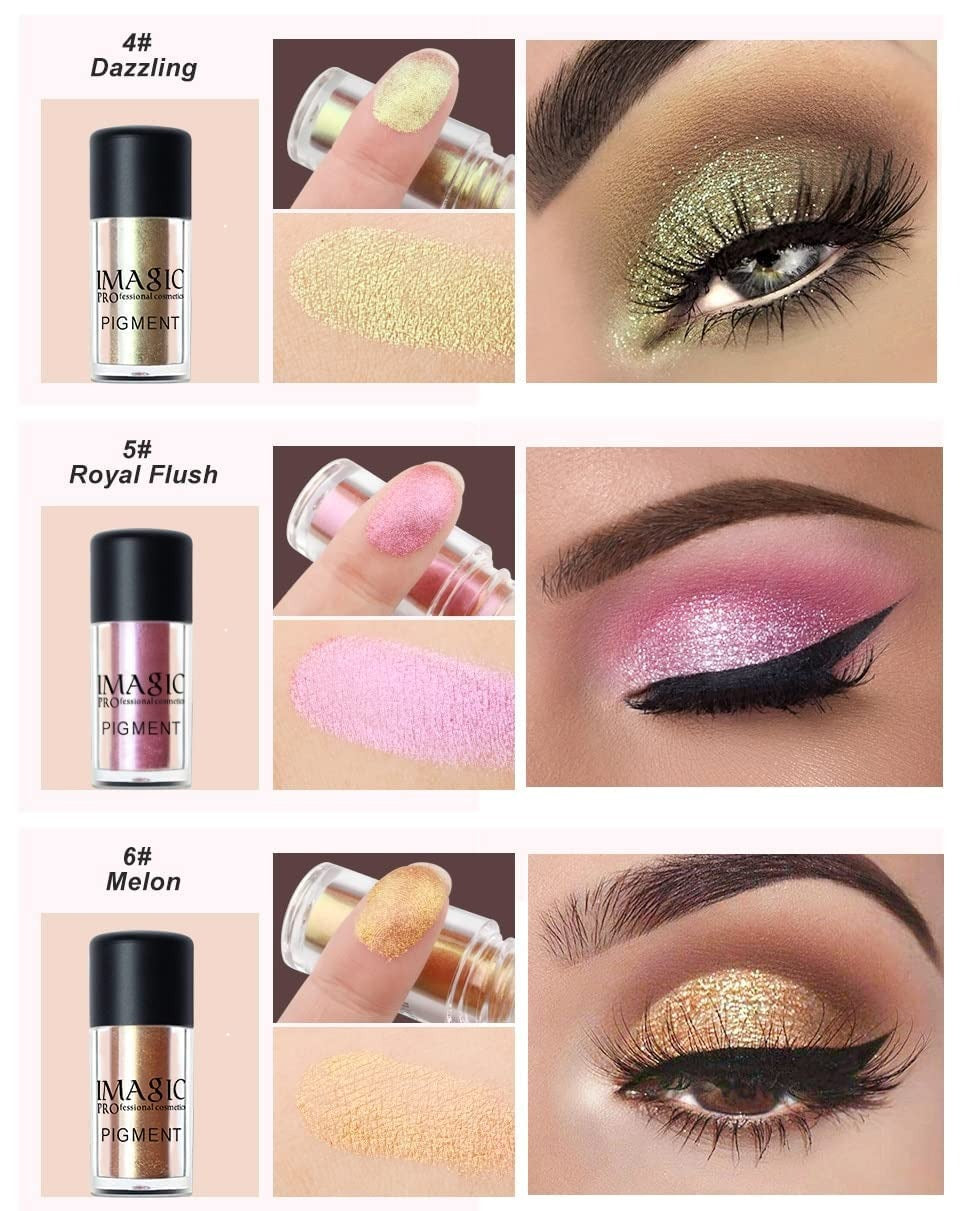 COSLUXE IMAGIC Professional Glitter Eyeshadow Metallic Loose Powder Pigment (P2-P9) - 6