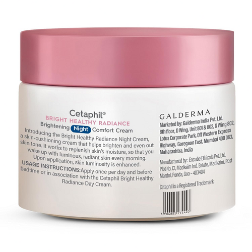 Cetaphil Brightening Night Comfort Cream - 50 G For Dark Spots, Uneven Skin Tone| Hyaluronic Acid & Niacinamide| Fragrance Free| Dermatologist Recommended - 2