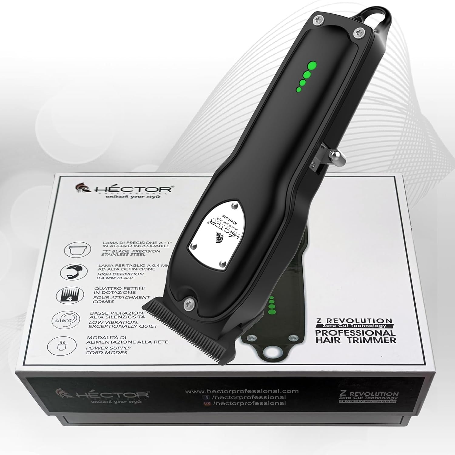 Hector Z Revolution Professional Hair Trimmer | ZERO CUT Technology | T-Blade for 0.4mm Precision - 5