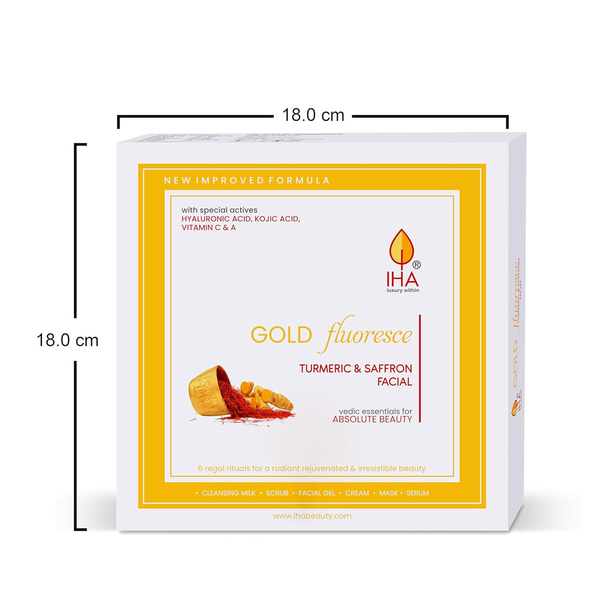 IHA Gold Fluoresce Big Facial Kit - Herbal Facial Kit with Turmeric and Saffron (Combo of 6) - 5