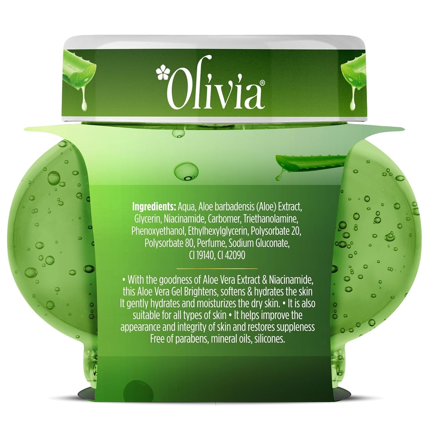Olivia Moisture Rich Aloe Vera Gel with Aloe Vera Extracts | For Healthy & Smooth Skin | 140g - 4