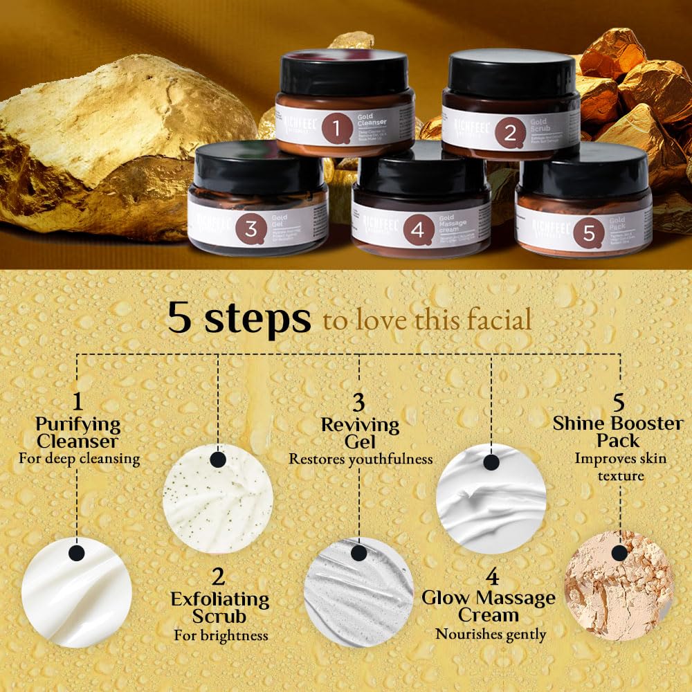 Richfeel Gold Facial Kit 5x50gms - 3