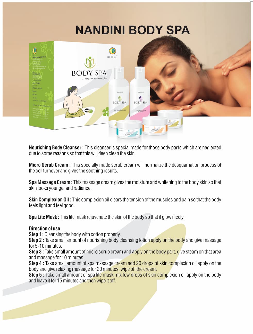 Nandini Herbal Body Spa, 700g + 400ml - 3